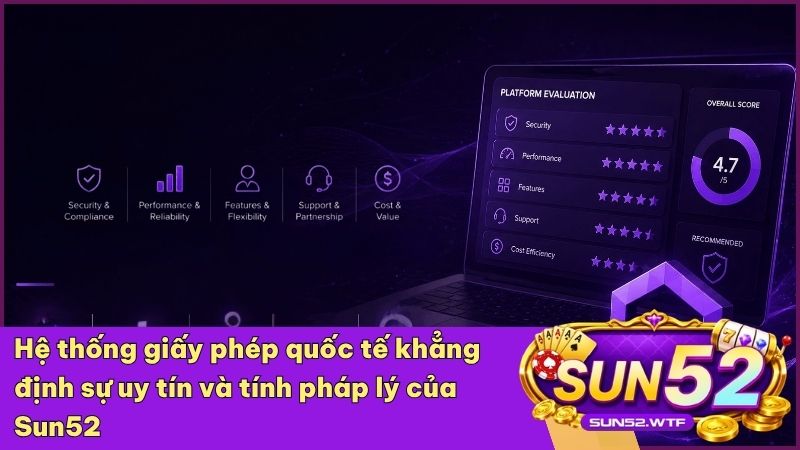 Hệ thống giấy phép hoạt động quốc tế khẳng định uy tín của Sun52